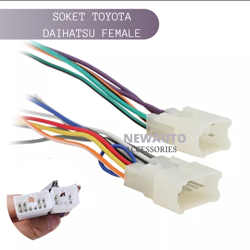 soket toyota daihatsu female kabel soket head unit toyota PNP female