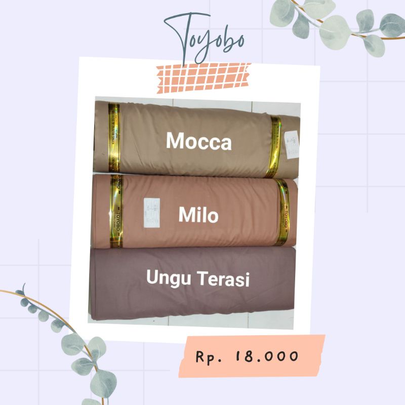 Kain Katun Toyobo Premium / Kain Toyobo Polos / Kain Toyobo Fondu