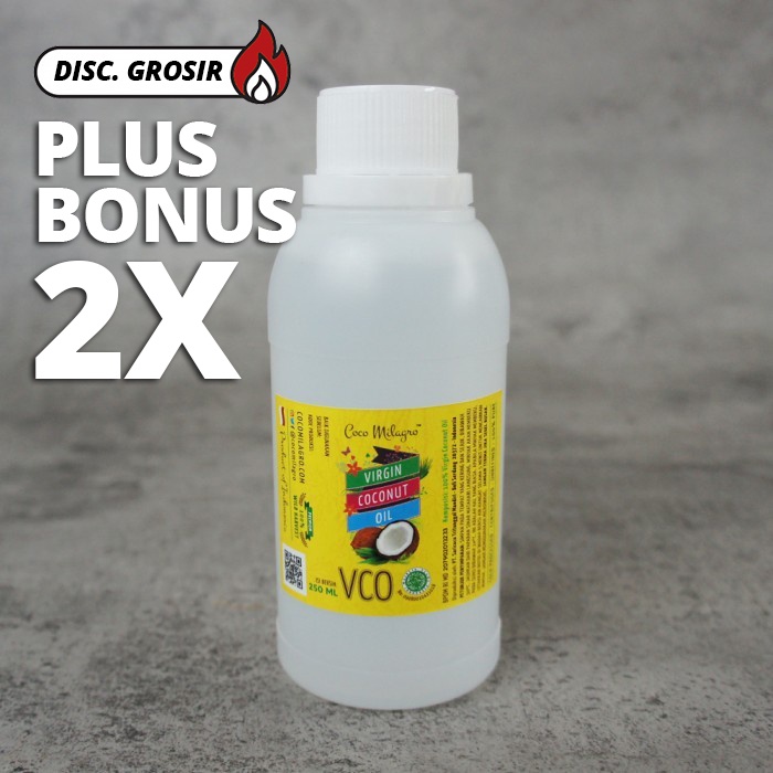 

PLUS 2X BONUS - 250ml VCO COCO MILAGRO - HDPE KEMASAN SUPER EKONOMIS