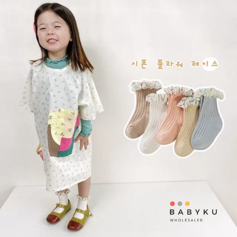 Kaos kaki renda rajut anak perempuan / Kaos kaki korea anak renda klasik anak