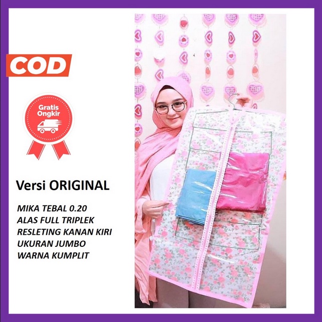 HANAFIA PROMO RAK GANTUNG JUMBO FULLRESLETING 3in1 POLOS RAINBOW PELANGI RAK SEPATU POLOS RAK TAS RAK HIJAB JILBAB KERUDUNG JUMBO MULTIFUNGSI KOSMETIK ALAS TRIPLEK