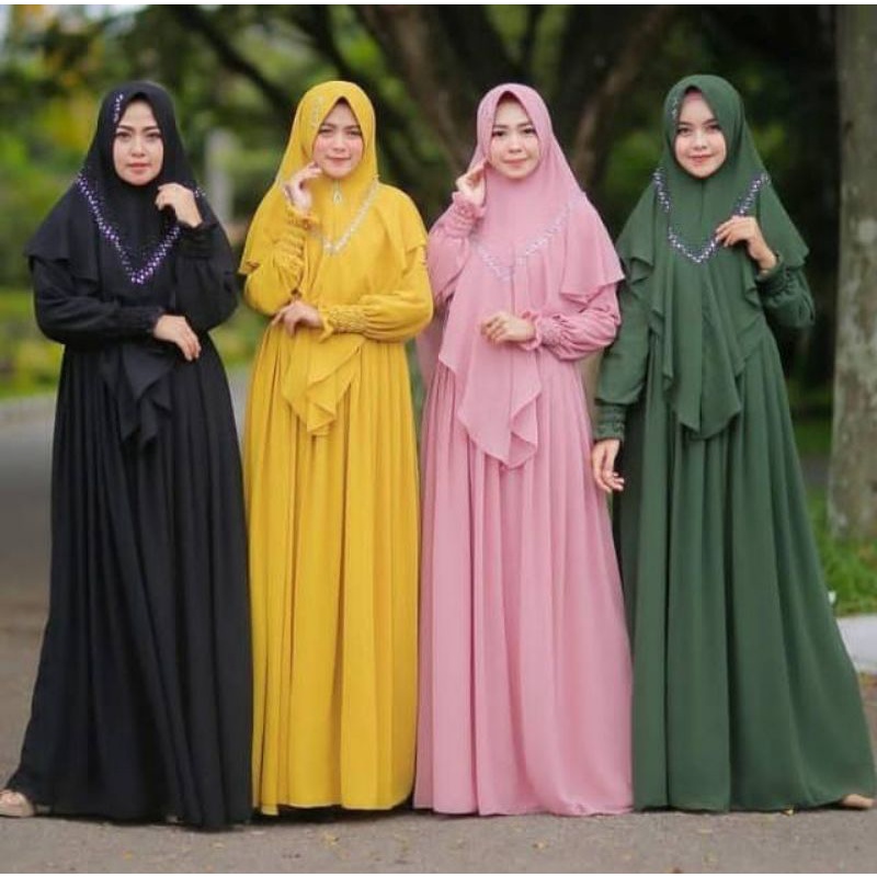 kode 90 gamis set khimar/gamis set jilbab/gamis set khimar motif/gamis set khimar penguin motif