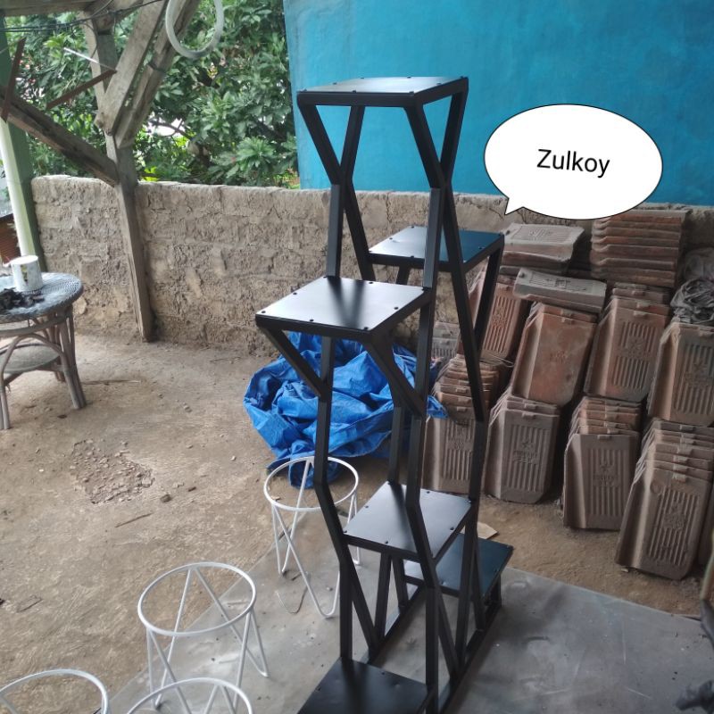 Rak pot bunga besi- Rak Tanaman Hias minimalis - Rak Besi 6 Tingkat - Rak pot Full Besi 6 susun