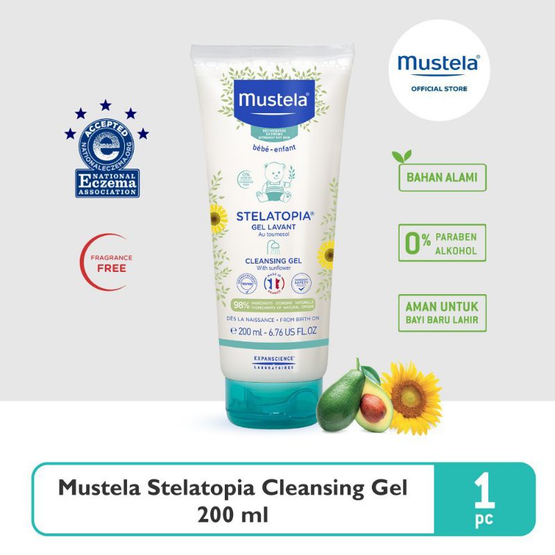 Mustela Stelatopia Cleansing Gel 200ml - Sabun Mandi