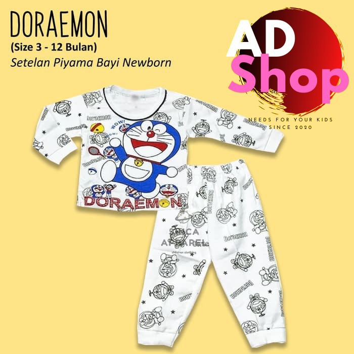 BAJU TIDUR ANAK PAKAIAN TIDUR ANAK PIYAMA ANAK SETELAN LENGAN PANJANG MOTIF DORAEMON - CD02