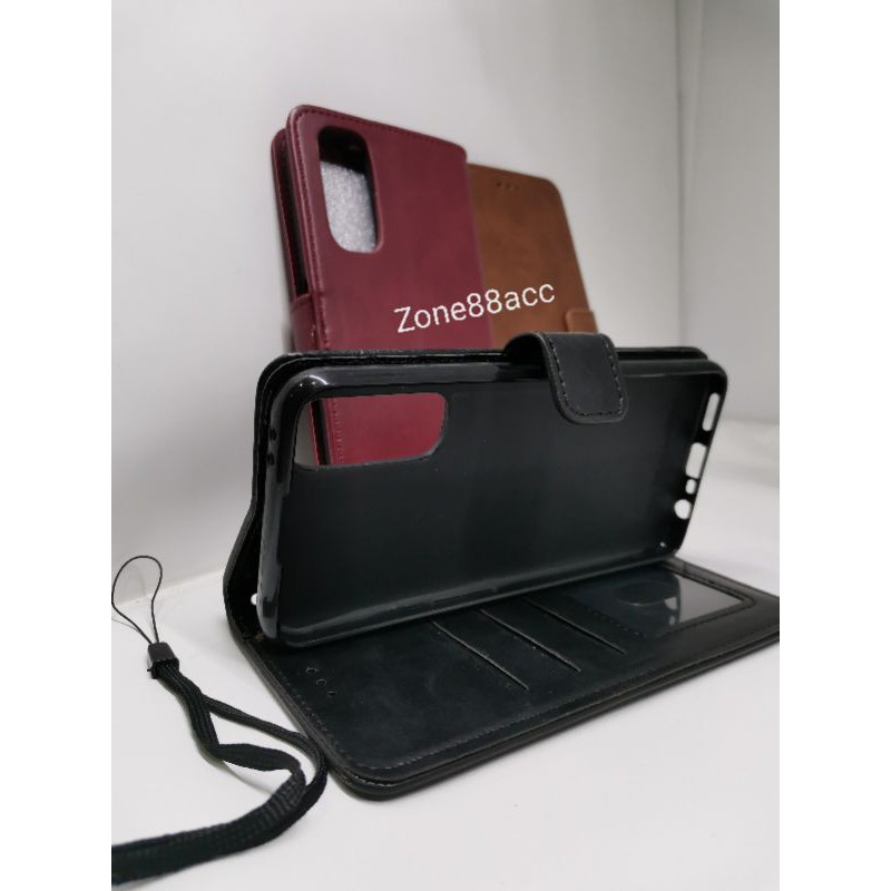 Realme X50 Casing Cover Case Sarung Dompet Kulit Wallet