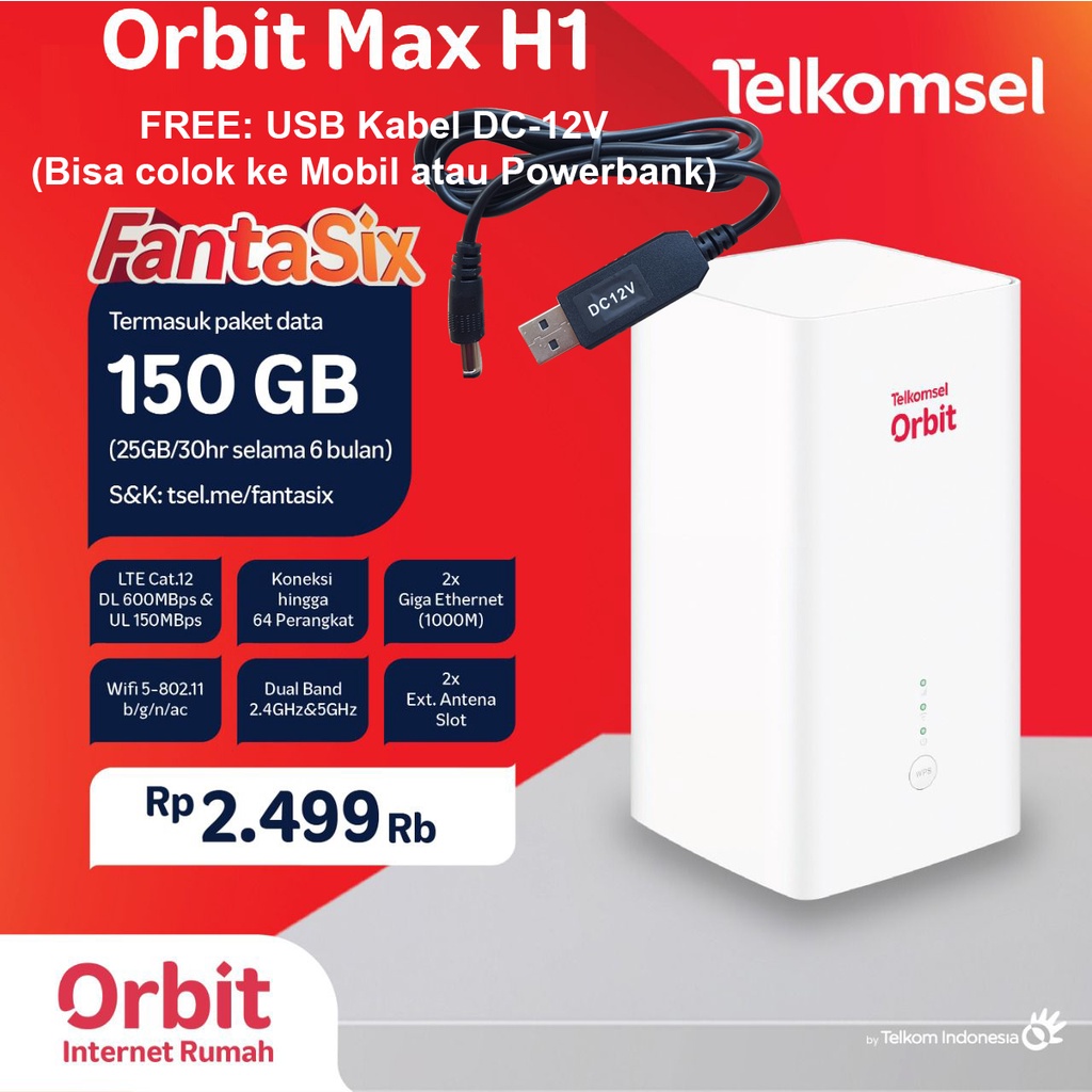 Home Router Huawei B628 Telkomsel Orbit Max H1 150GB Garansi Resmi