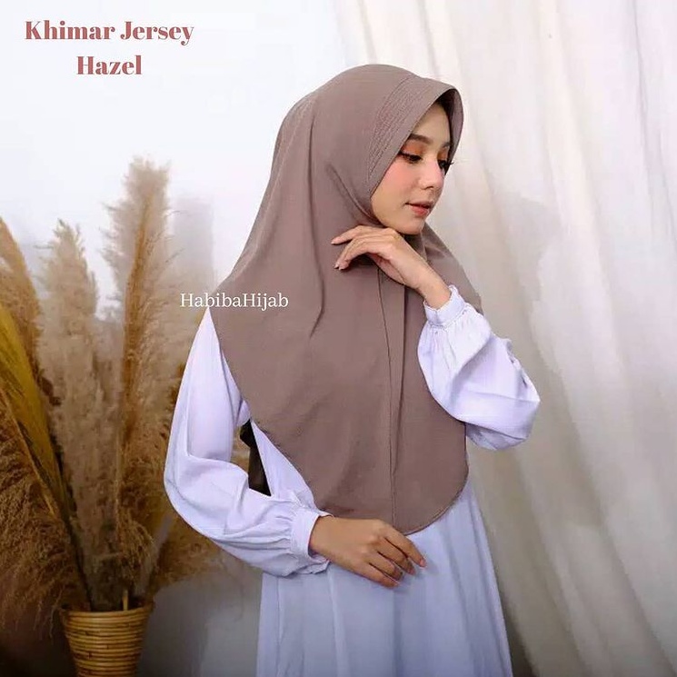 Jilbab Khimar Pinguin Jersey - Bergo Instan Simpel - Kerudung Hijab Terbaru-millo