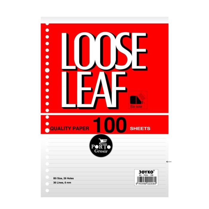 

Langsung Order JOYKO LOOSE LEAF B5/ ISI BINDER JOYKO UKURAN B5 terbaik