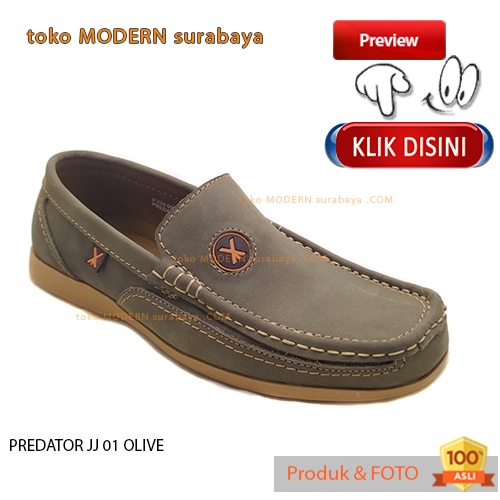 Sepatu pria sekolah kerja casual slip on kulit loafers PREDATOR JJ 01