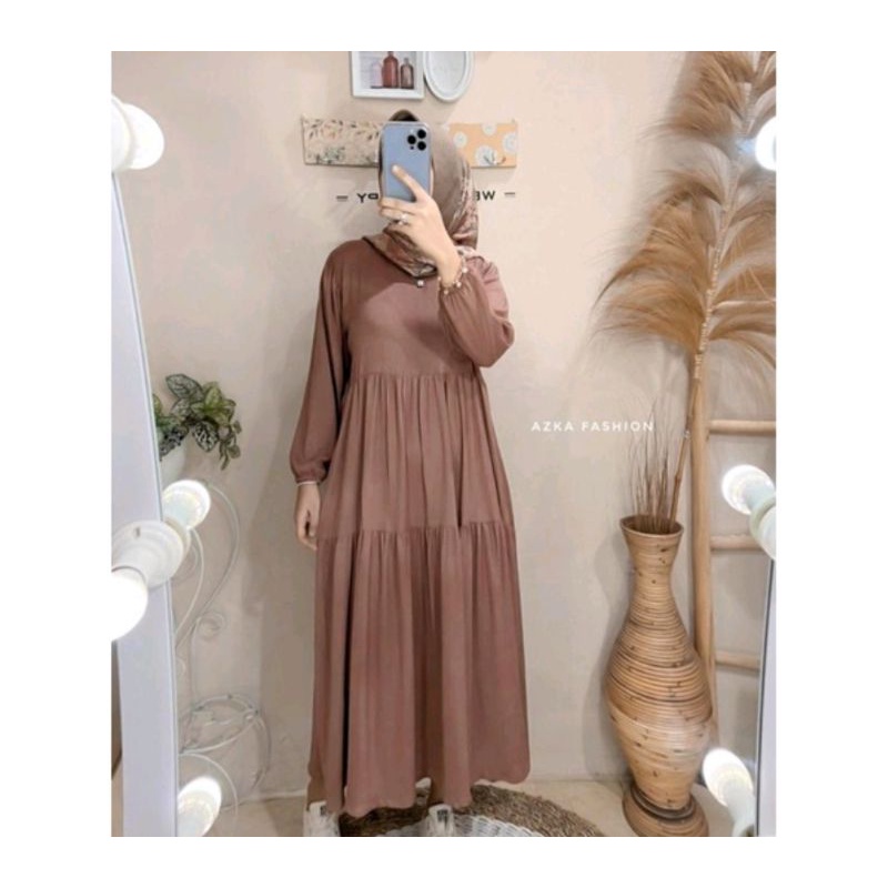 GAMIS TERBARU TERMURAH MOTIF POLOS BUSUI  MAXI DRESS LD 110CM LENGAN PANJANG KEKINIAN TERLARIS