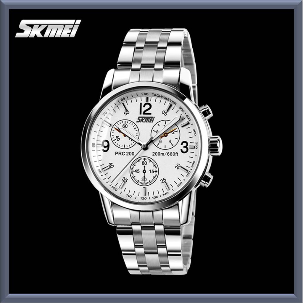 SKMEI - Jam Tangan Pria SKMEI 9070 - Water Resistant 30M - White