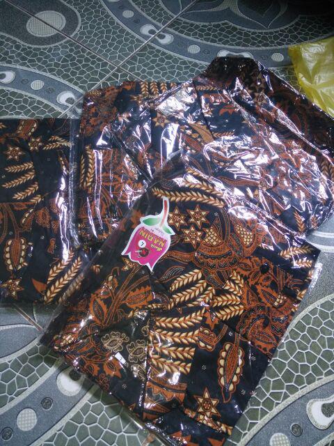 Hem Sogan Lengan Panjang Seragam Kemeja Batik Pria Padi Jokowi Solo Garuda Vintage Motif  Classic