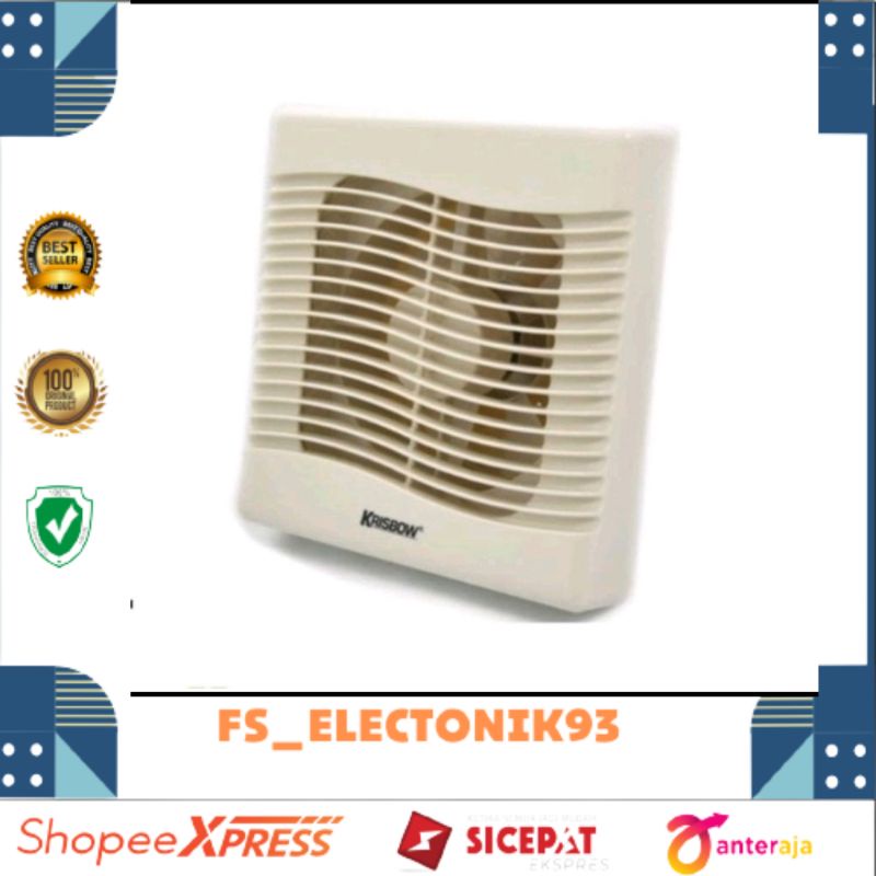 Krisbow Exhaust Fan Dinding 8 Inch Kipas Sirkulasi udara blower kipas angin ventilasi/kipas angin pe