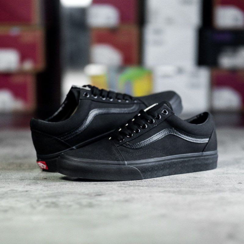 sepatu pria Vans oldskool hitam polos sepatu sekolah keren trendy ukuran 38-43