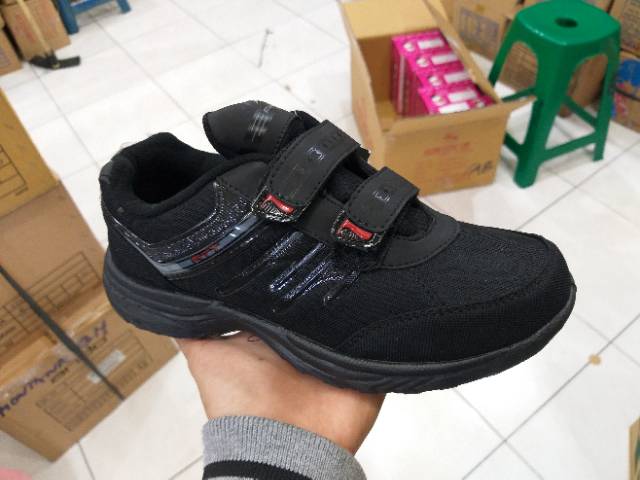 Sepatu Pro Att Original Full Black Hitam Sekolah Anak Laki-laki Lucu Tk Sd Murah