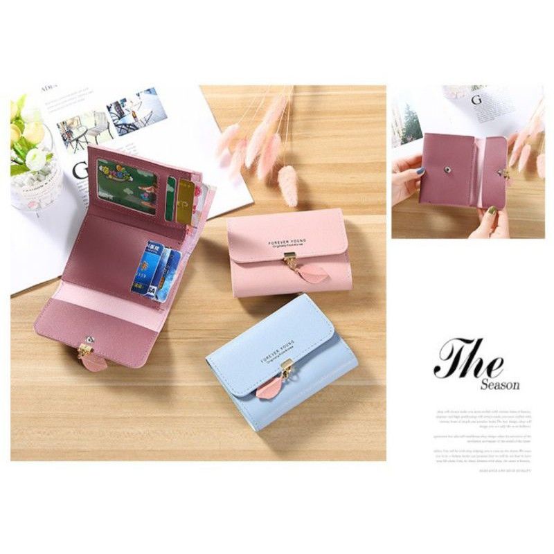 Medan Termurah KD38 Korean style Dompet trendy dompet lipat daun wanita import