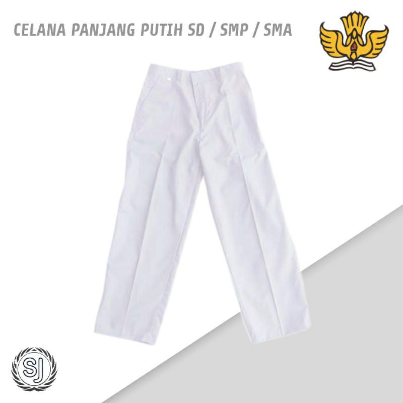 Jual Celana Putih Panjang Lengkap Ukuran Kelas Sampai Sd Shopee Indonesia