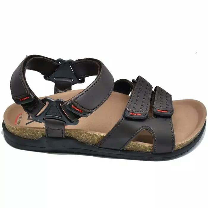 Sendal Pria Carvil /Sandal Pria St 03M Dark Brown - Hitam Ekydo, 39