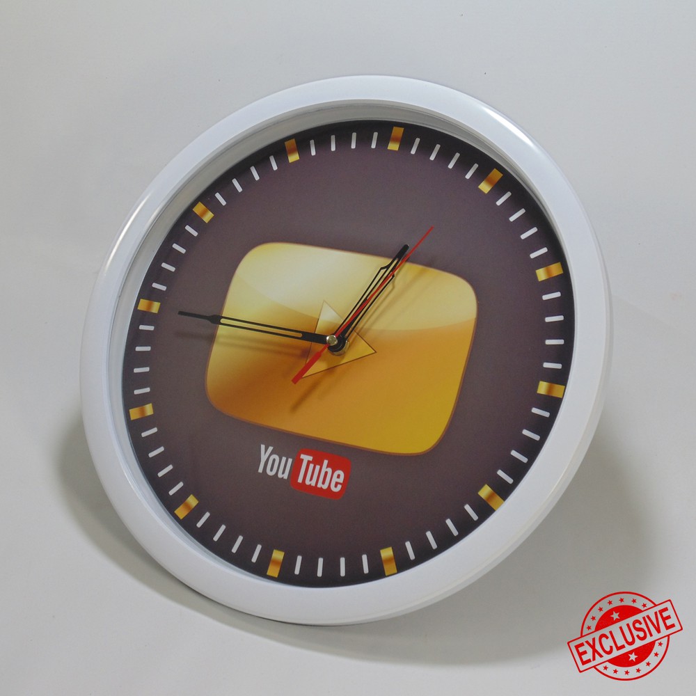 (ISTIMEWA BOSSQUE) JAM DINDING CUSTOM YOUTOBE GOLD