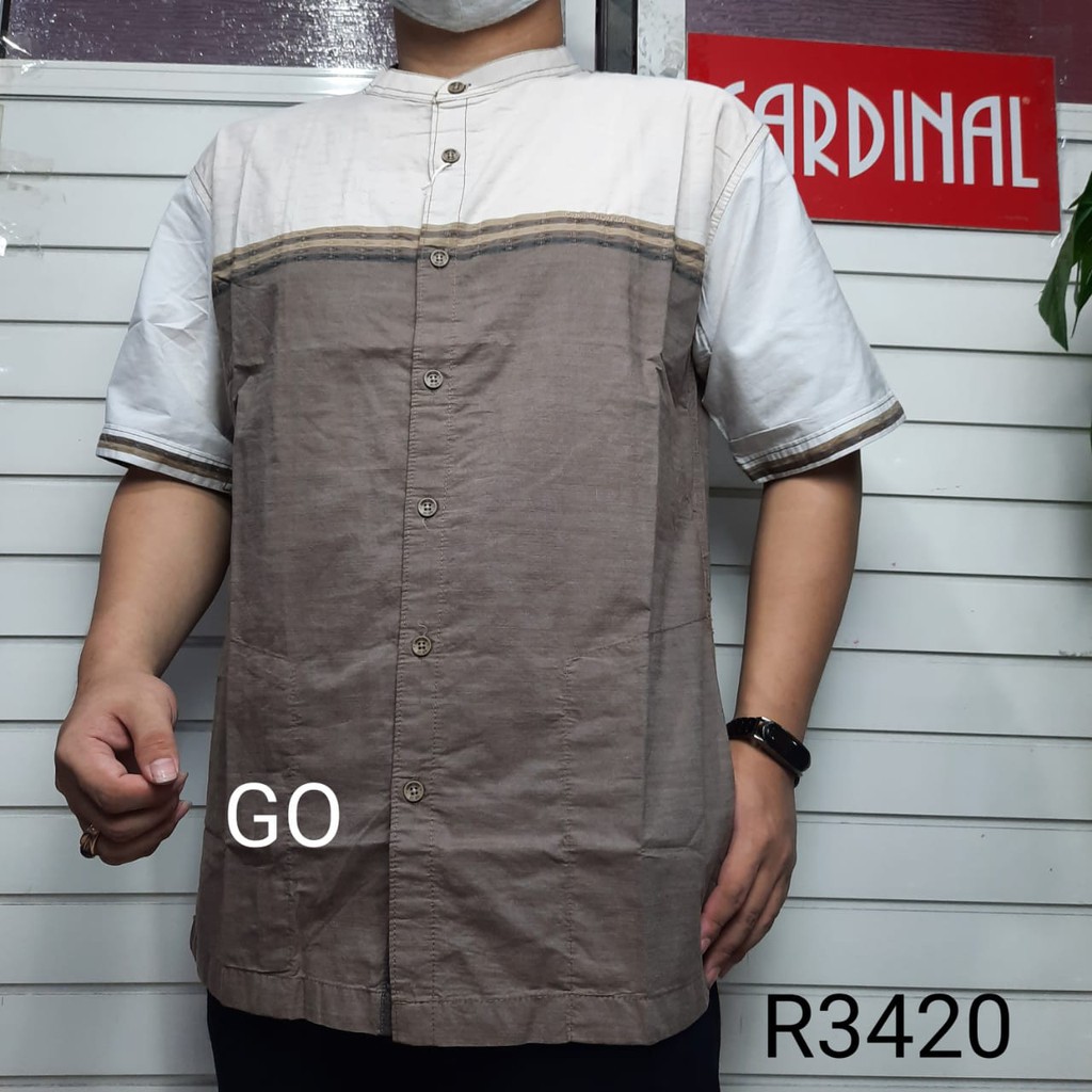 gos  2XL BIG SIZE CARDINAL KEMEJA KOKO Taqwa Pakaian Pria Original Baju Muslim Jumbo Lengan Pendek