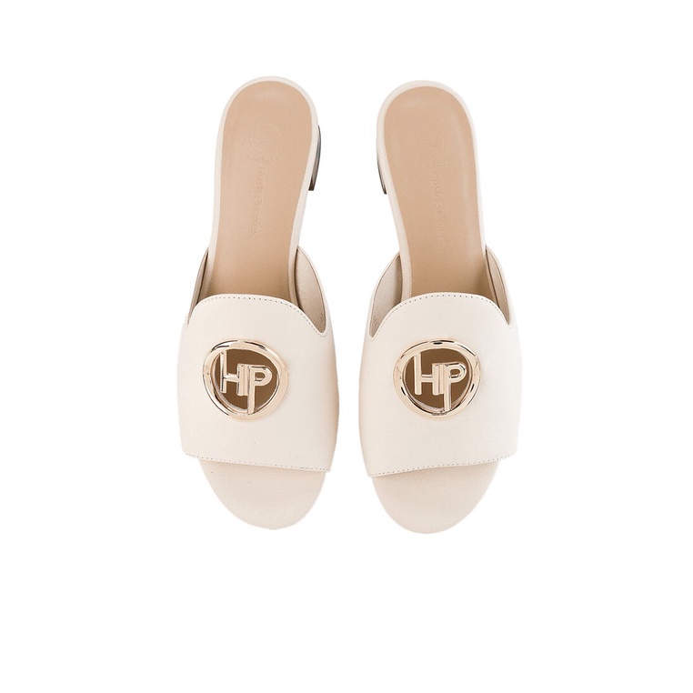 SANDAL HEEL WANITA HUSH PUPPIES ORIGINAL HEELS KULIT ASLI PUTIH HW11