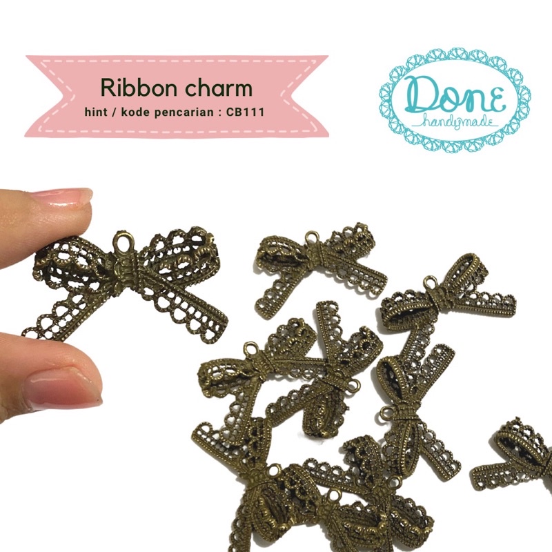 Done handymade charm ribbon accesories liontin pita bandul cb111