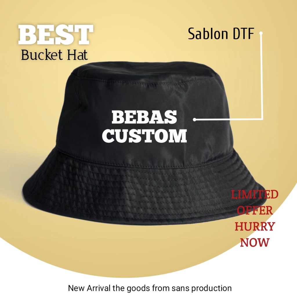 Topi Bucket Hats Custom Desain Premium PRIA&WANITA Dewasa Topi Caps  Terlaris&termurah Special Origi