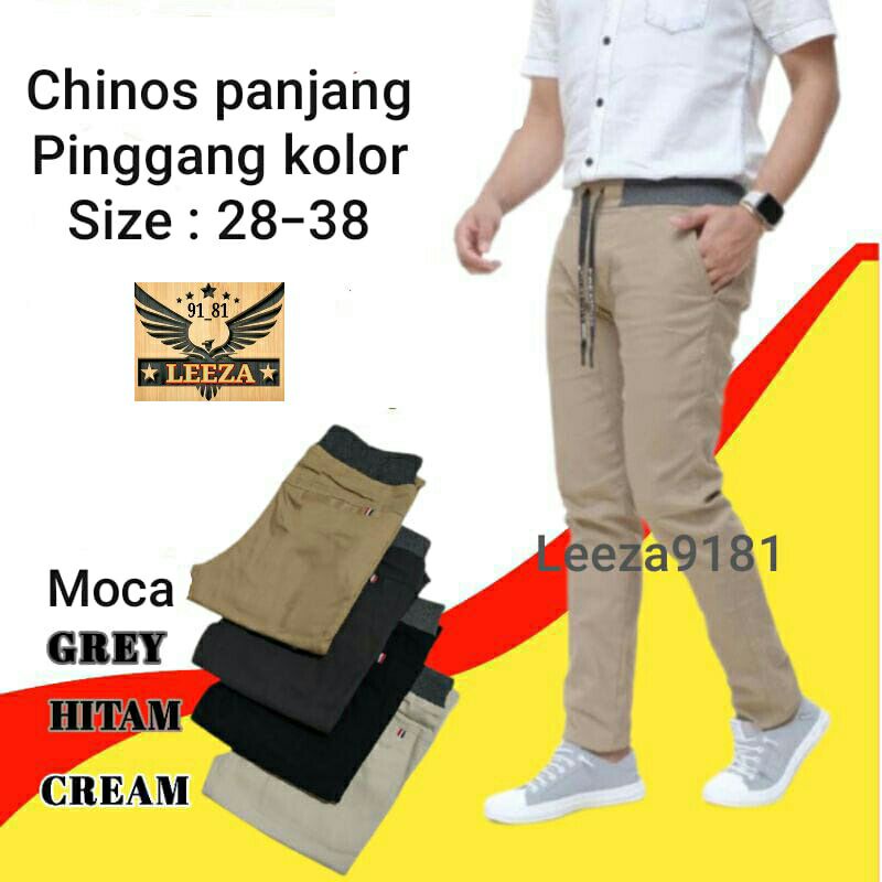 CELANA CHINO panjang pria slimfit Celana pinggang kolor (RIP)Size : 28-38