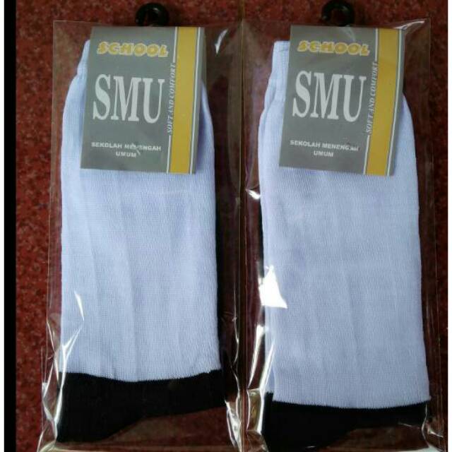  isi 1 Lusin Kaos kaki sekolah hitam putih SMA sebetis 