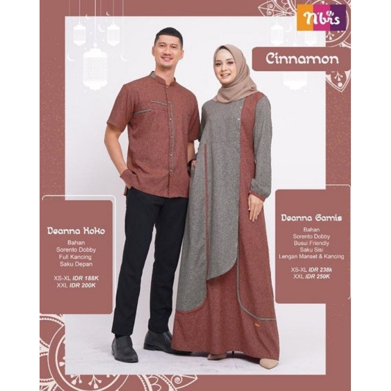 Sarimbit Nibras DEANNA CINNAMON Baju Couple Keluarga Muslim NIBRAS 2021