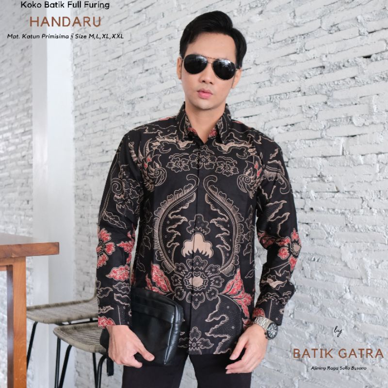 Batik Pria Lengan Panjang Handaru Merah Lapis Furing