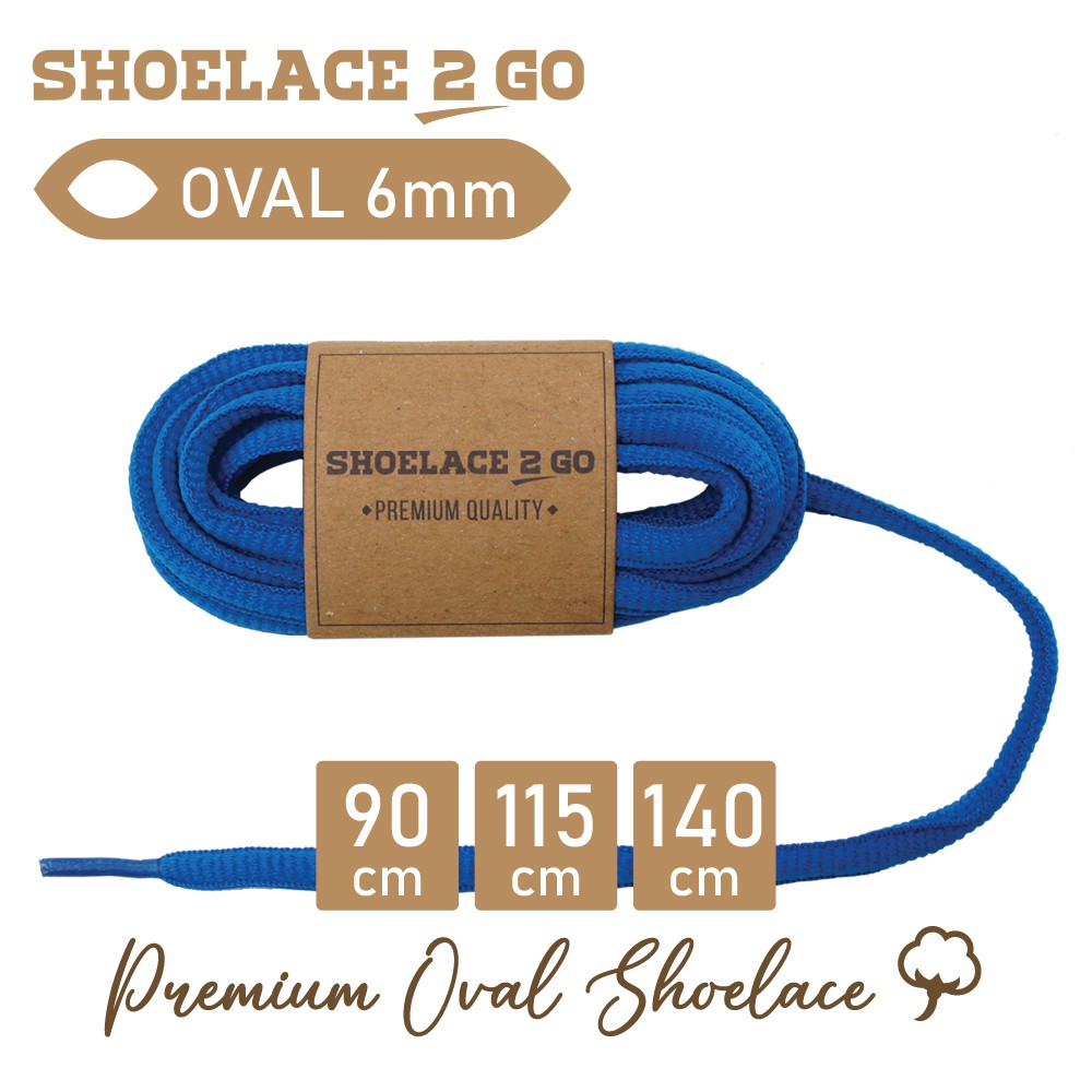 SHOELACE 2 GO PREMIUM TALI SEPATU LONJONG OVAL - SO6 - J1 - BLUE - 6MM