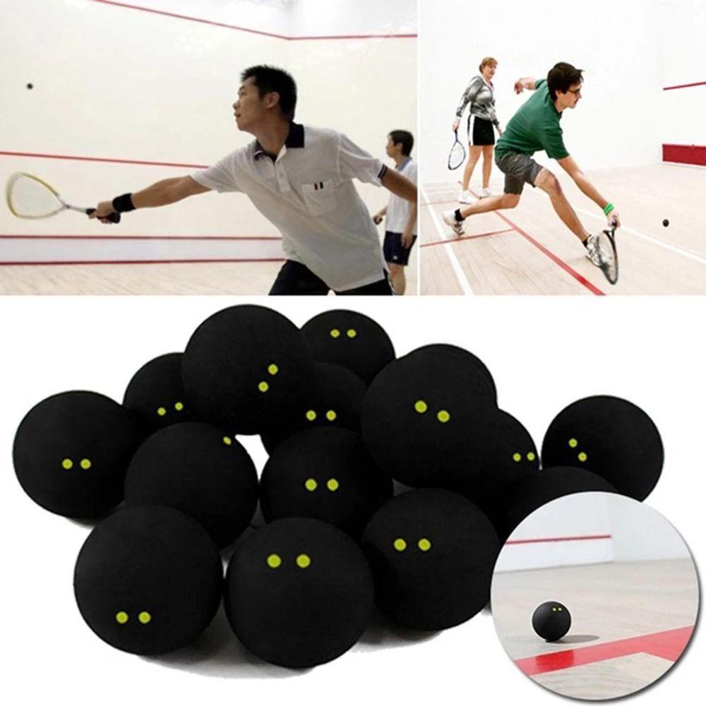 Agustina Squash Ball Black Racquet Olahraga Bola Karet Alat Latihan Double Yellow Dot for Player Low Speed Ball