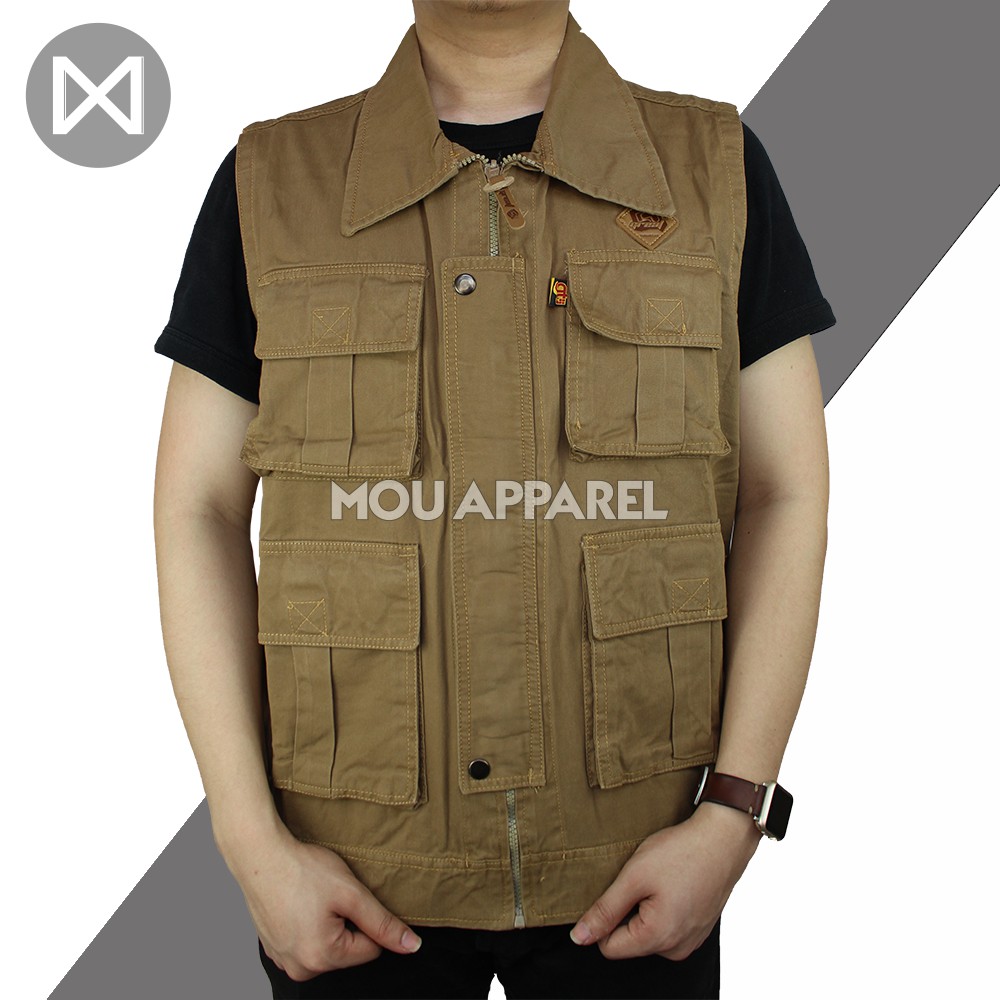 Rompi Outdoor Casual Pria Polos Kanvas Twill Body Vest Gunung Tactical Lapangan Cowo Jaket Cargo Motor Cowok Dewasa Hitam Navy Murah Zoo Keeper K3 Ojol Grab Gojek Relawan Anis Baswedan Jumbo Katun Parasut Rajut Knit Army Anak Anti Air Angin Touring Import