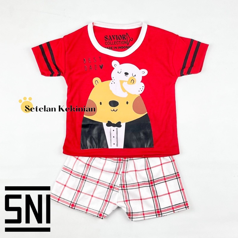 Set Baby Boy 0-12bln Bear Best Dad Setelan Anak Animal Hewan Lucu Set Bayi Laki Laki