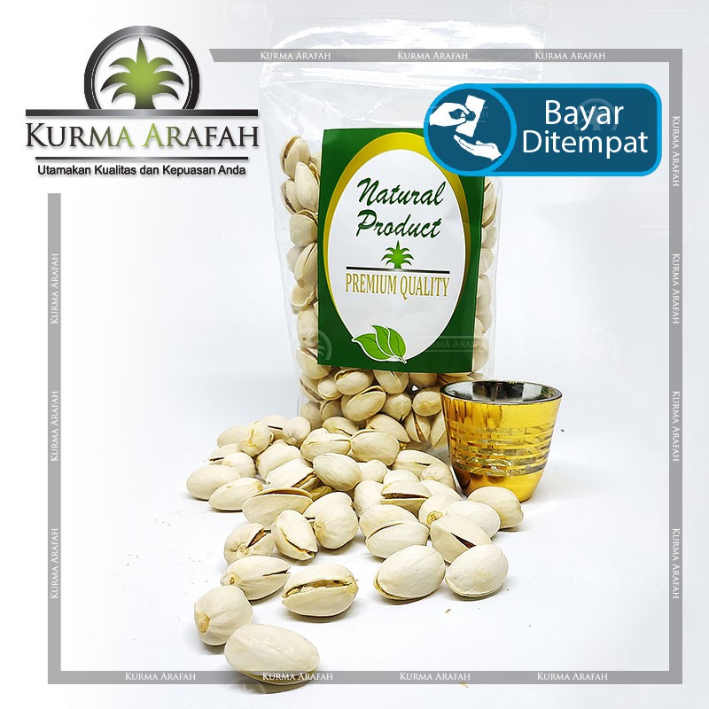 kacang pistachio 250 gr fustuk camilan sehat Import Kacang Arab