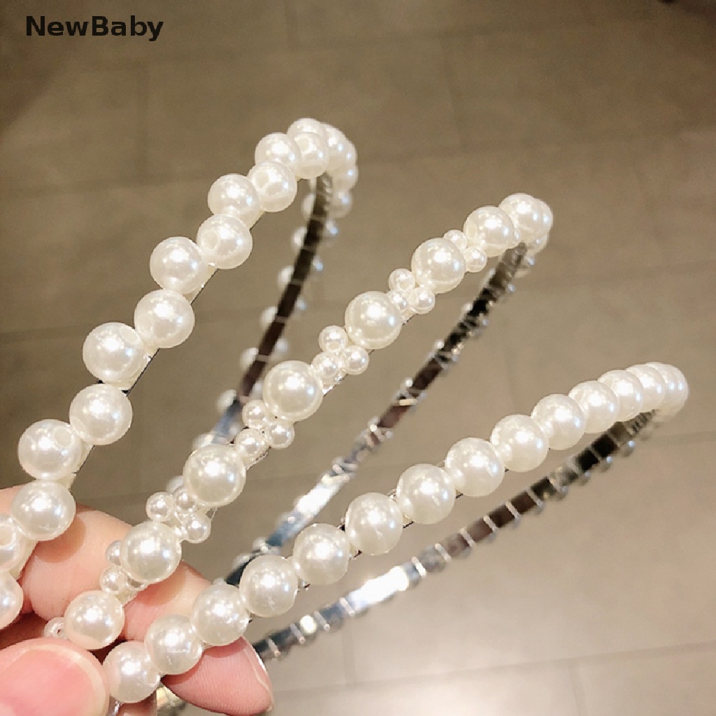 NewBaby Punk Women Pearls Simple Hairbands Sweet Headband Hair Hoops Holder Head Band ID