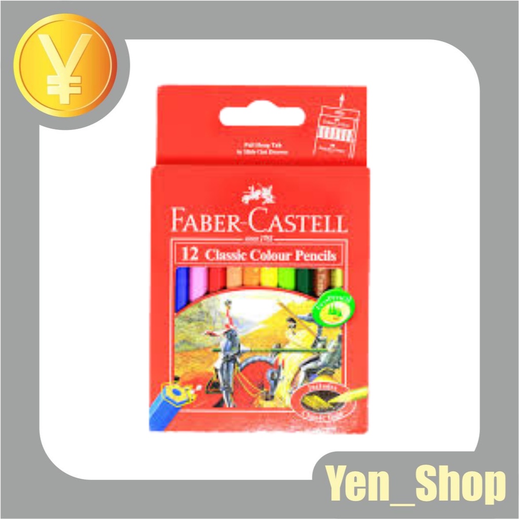 PENSIL WARNA KAYU 12 WARNA FABER CASTELL PENDEK CLASSIC - OFF-53