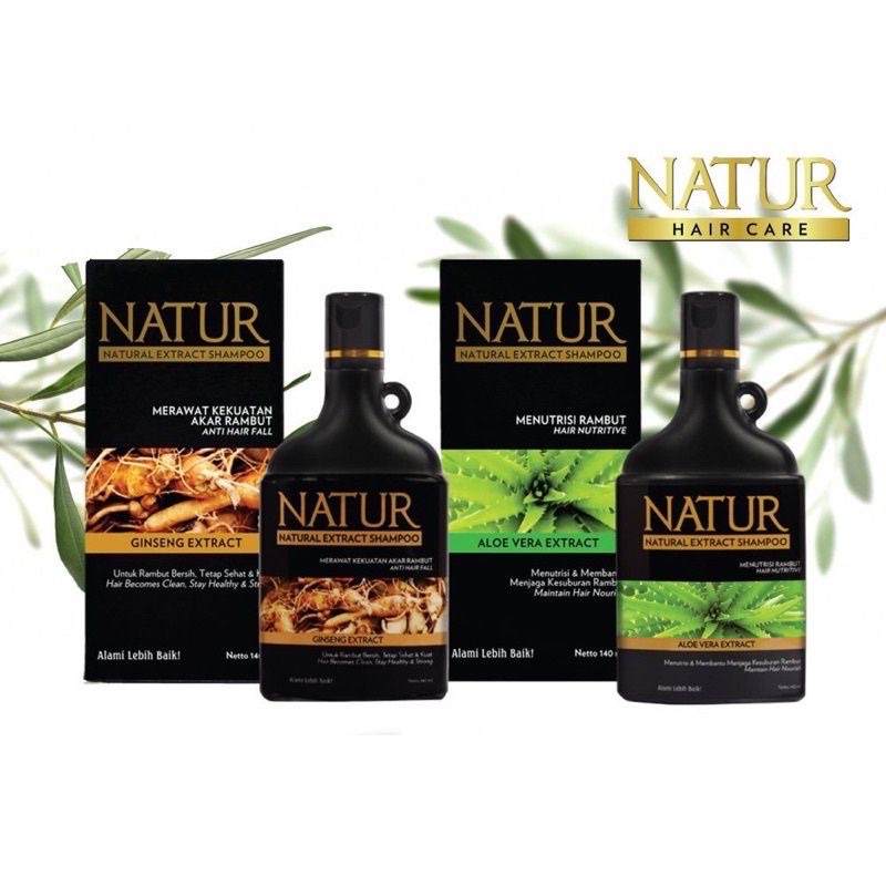 Bisa COD - Natur Shampoo 80ml - Shampoo rambut rontok dan Ketombe - nature