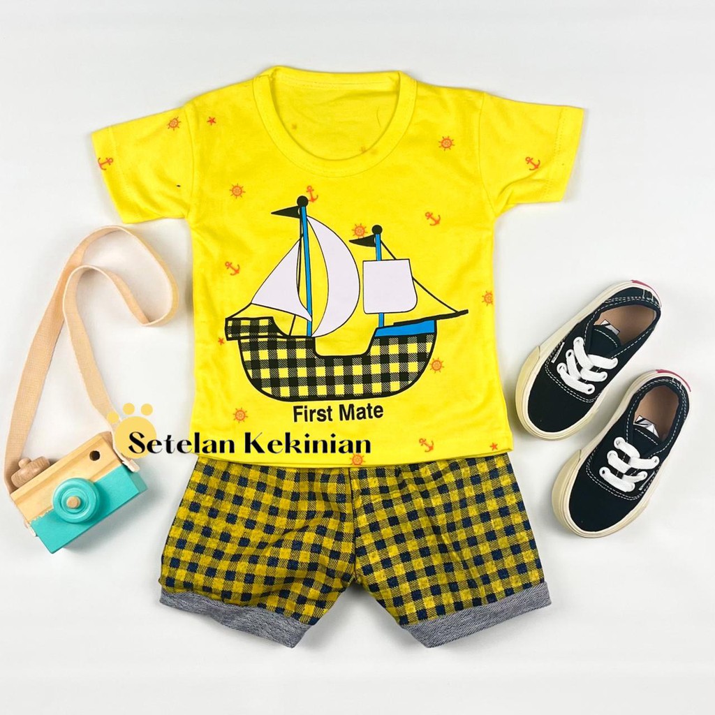 Set Baby Boy Murah Setelan Anak Laki Laki 6_12bulan Kaos Anak 1thn Gambar Kartun Lucu Trendy COD
