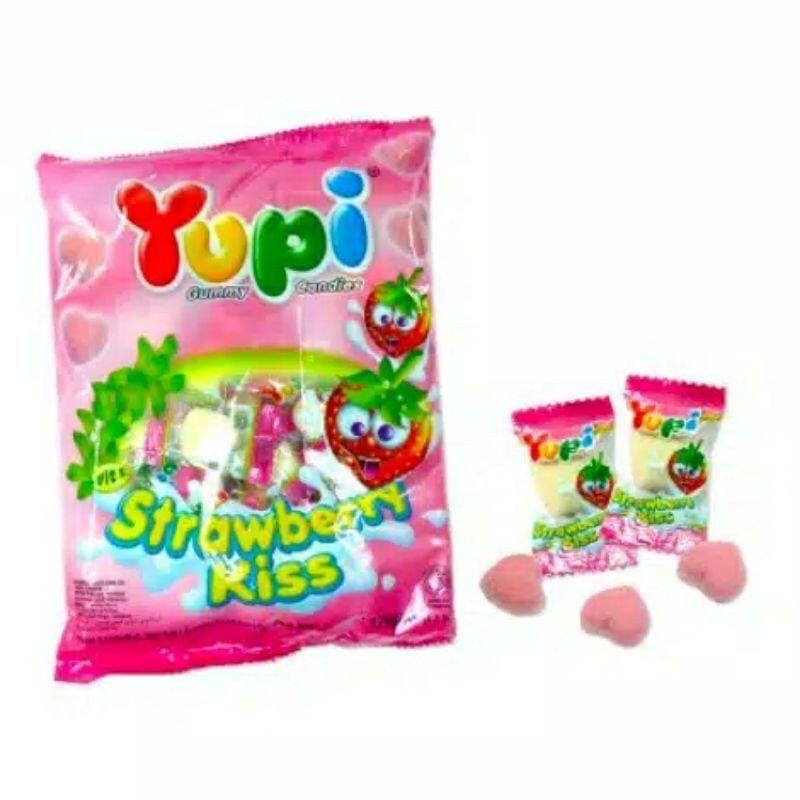 Permen yupi strawberry kiss zak (120gr) permen enak dan murah pack