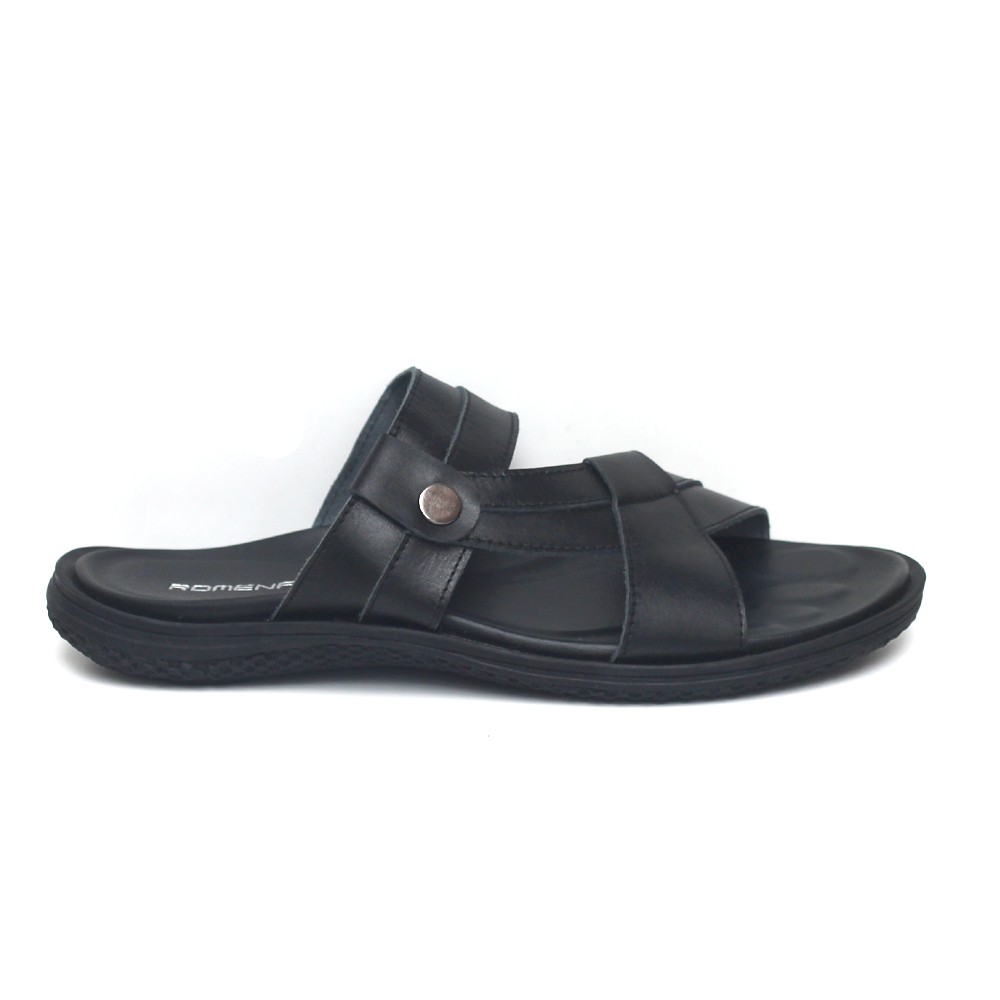 Sandal Pria Kulit Asli Romenaco R016 Black