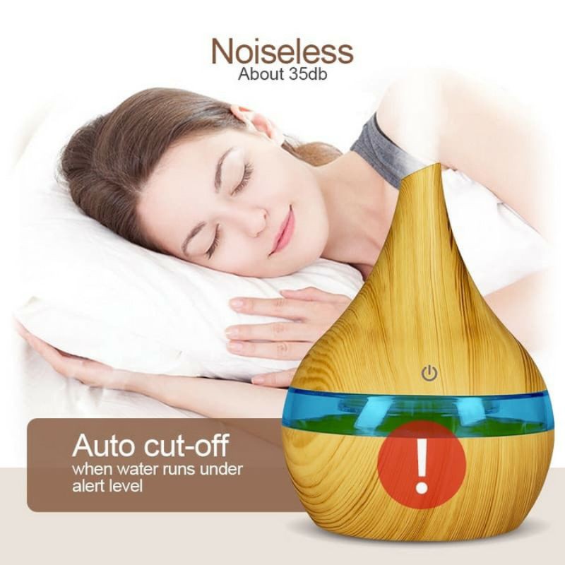 Ultrasonic Air Humidifier Aromatherapy Wood Grain 300ml - K-H98