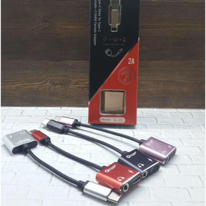 [BS88] Kabel Splitter Qtop GL022 Tipe C Charger + Play Musik