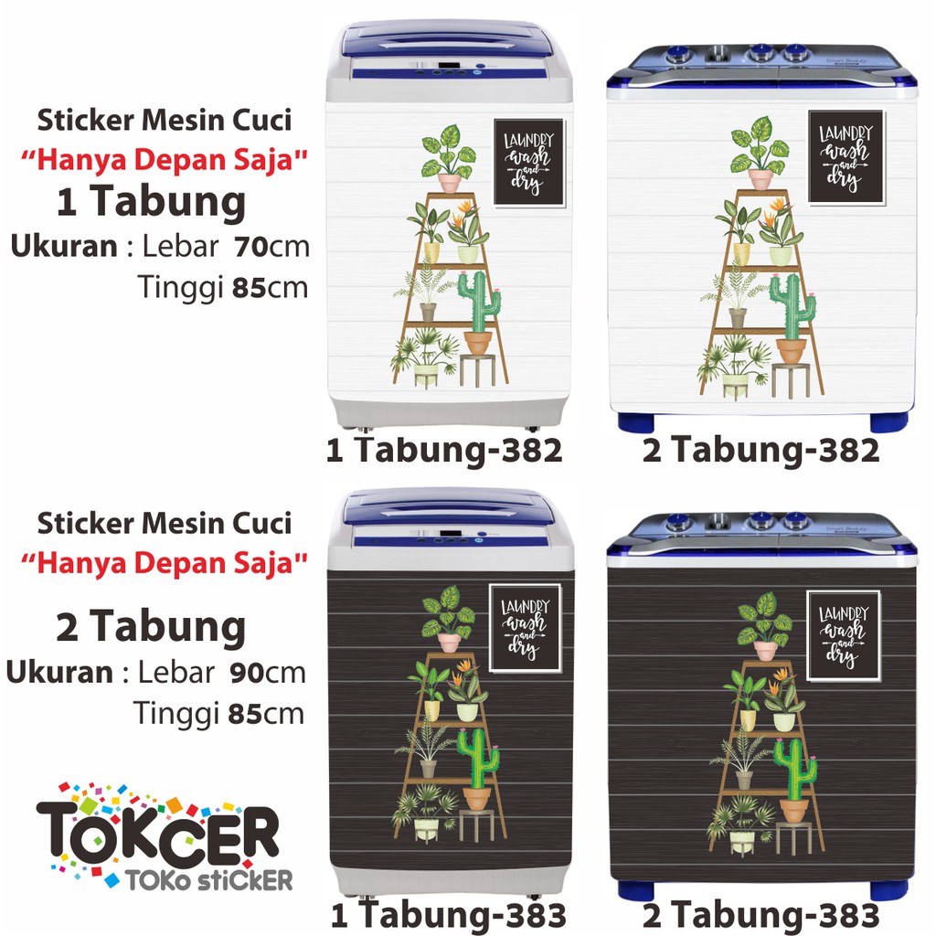 Stiker Mesin Cuci 1 dan 2 Tabung  KAKTUS