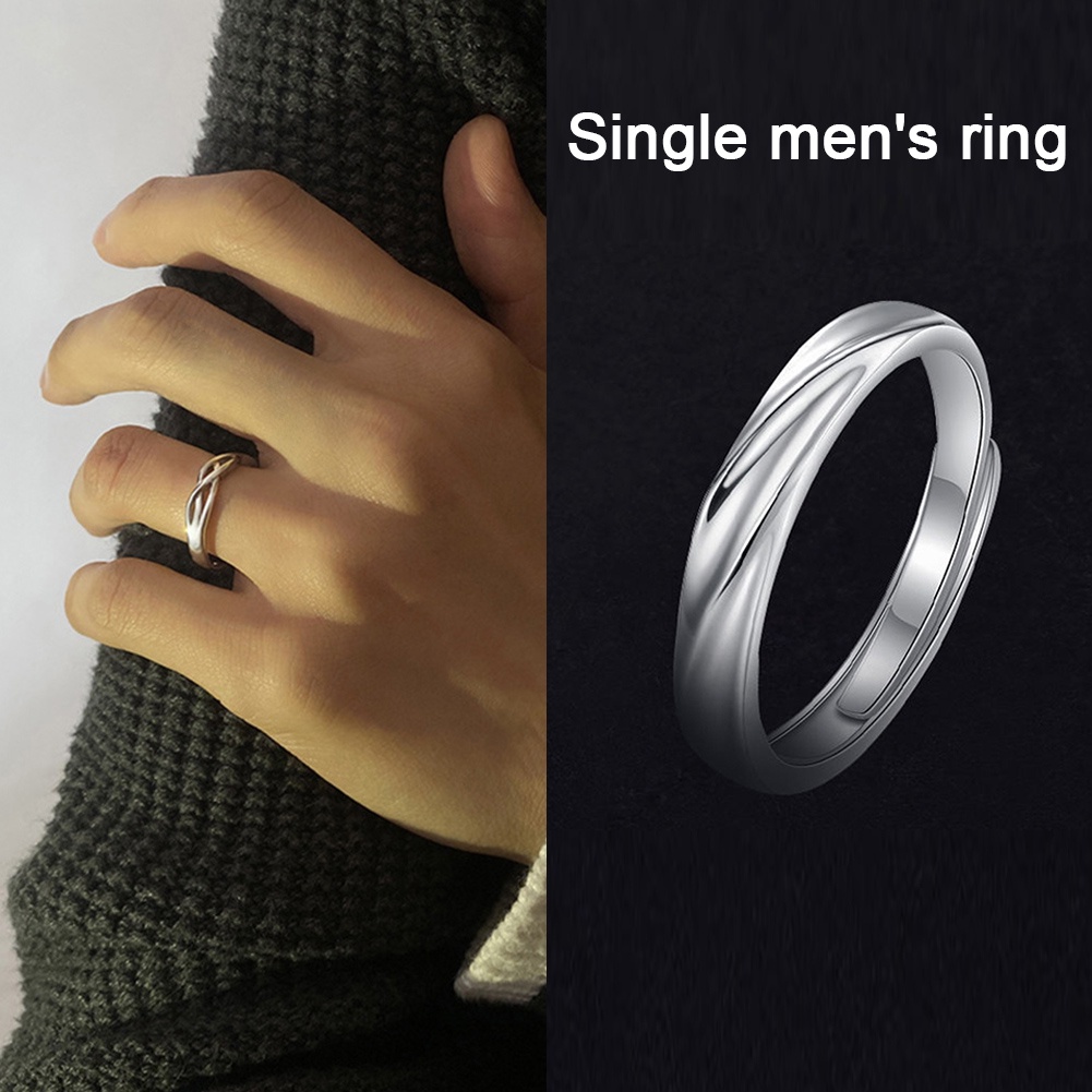 Cincin Model Terbuka Adjustable Gaya Hip Hop Untuk Pria