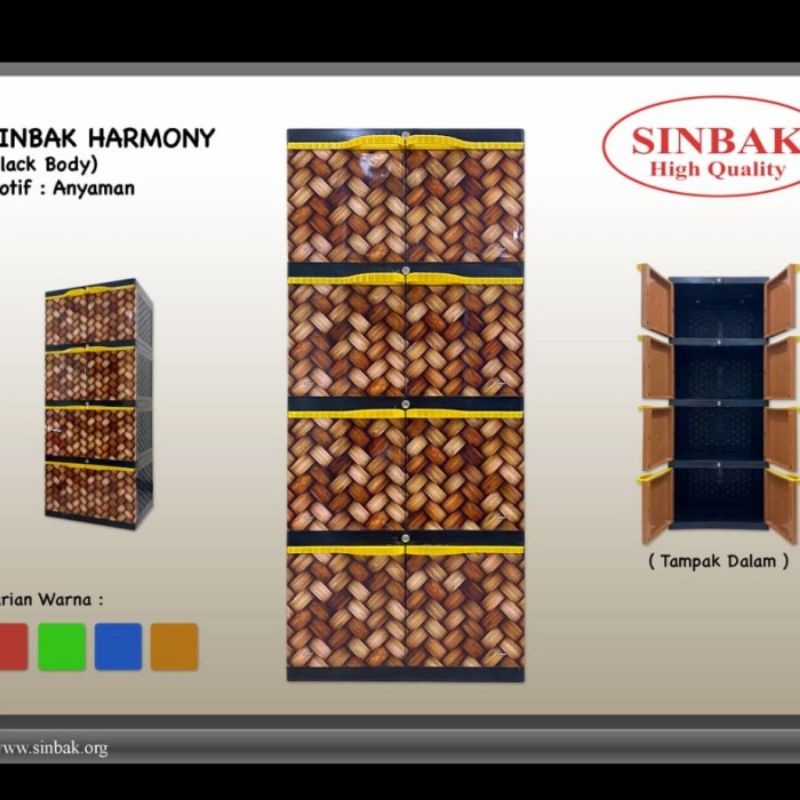 Lemari plastik sinbax susun 4 full kunci