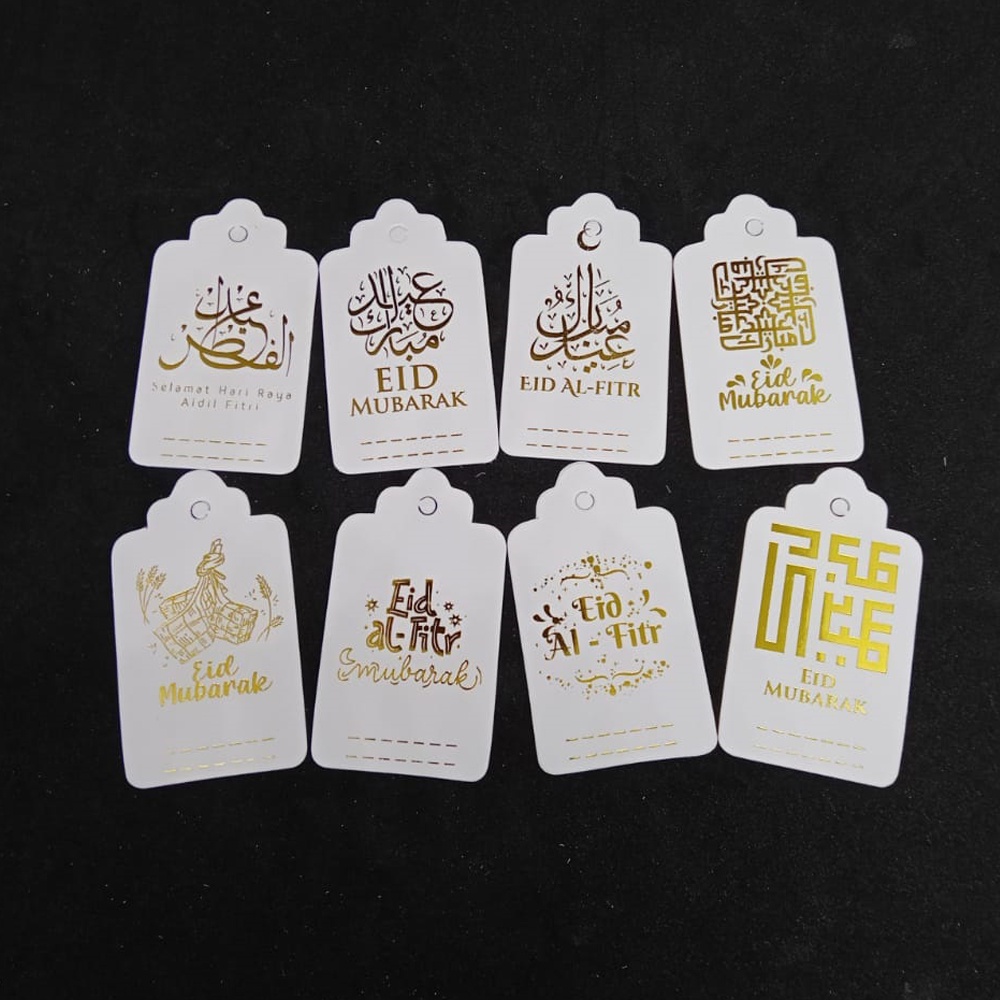 

(20 PCS) HANGTAG LEBARAN/IDUL FITRI/PARCEL/HAMPERS/KADO/UCAPAN/STAMP/METALIK/HOTPRINT/POLLY/GOLD/BLUE/BUNGA/SATUAN