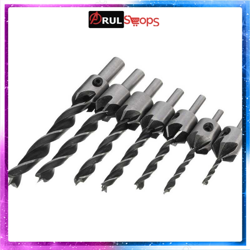 Taffware Mata Bor Drill Bit Countersink HSS 3-10mm 7PCS - QST-K13